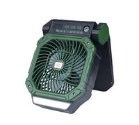 kokdid Ventilateur d'extérieur rechargeable avec panneau solaire 7800 mAh Batterie 4 vitesses Éclairage LED Minuteur pour Camping Voyage Urgences Ventilateur extérieur à piles avec fonction minuterie