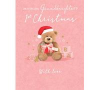 Koko Designs Piccadilly Greetings Carte de Noël classique pour petite-fille Motif ourson 20,3 x 15,2 cm