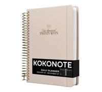 Kokonote | Agenda 2027 Misty Gray - Journalier à Spirale, 1 Page par Jour | Agenda professionnel 2027 journalier | 17,5 x 21,5 cm, spirale, couverture rigide | 390 pages | 2 pages de stickers