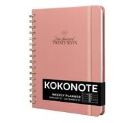 Kokonote | Agenda 2027 Rose Nude - Semainier A5 à Spirale, Agenda Annuel | Agenda professionnel 2027 semainier | 18 x 21,5 cm, spirale, couverture rigide | 192 pages | 2 pages de stickers