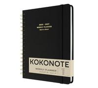 Kokonote - Agenda Semainier 2026 2027 Noir | Weekly Planner, Agenda 2026 2027 Étudiant, Fourniture Scolaire Université