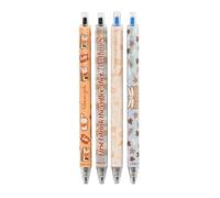Kokonote | Set de 4 Stylos Bille Gilmore Girls - Encre Noire et Bleue | Sous Licence Officielle, Bouton-Poussoir | Fournitures Scolaires et Bureau, Idée Cadeau Fan de Série