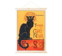 Kokonote - Wall Scroll, Décoration Murale en Tissu 50 x 70 cm - Le Chat Noir | Poster en Tissu Cabaret le Chat Noir, Poster Toile, Kakemono
