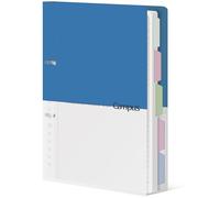 KOKUYO Campus Carnet à spirales rechargeable à 5 sujets 110 feuilles A4 avec onglets intercalaires pour le travail et l'école Bleu Importé du Japon
