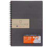 Kokuyo Edge Title Twin Ring Notebook - A5 (5.8" X 8.3") - 28 Lines - 50 Sheets - Black