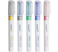 KOKUYO Surligneurs fluorescents, 2 tons à pointe biseautée de couleurs assorties, sans bavure, marqueur artistique à séchage rapide pour journal, planificateur, notes. Importé du Japon (PM-MT100-5S2)