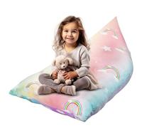 KOLACEN Animal en Peluche Jouet De Stockage Sacs De Haricots Doux Pliable Chaise Canapé Housse de Siège pour Enfants Enfants Grande Capacité Arc-en-Ciel