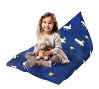 KOLACEN Sac De Rangement Pour Enfants Pouf Poire Peluche Chambre D'enfant Canapé Pliable Grande Capacité Pouf Pour Enfants Et Adultes Bleu Ciel Étoilé