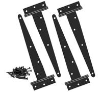 KOLAKO Lot de 4 charnières de porte en T de 250 mm pour bois - Très résistantes - Pour jardin, abri de jardin, abri de jardin, fenêtre, porte de grange