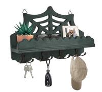 Kolamom Porte-clés mural en bois avec 9 crochets à clés, étagère à clés avec étagère pour courrier, téléphone, petite décoration, idéal pour entrée, bureau et couloir