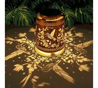 Kolibri Lampe solaire suspendue en métal pour l'extérieur IP65 Étanche Design colibri Lampe décorative avec lumière chaude pour jardin, terrasse, balcon, cadeau pour femme, mère, grand-mère