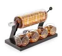 Kollea Ensemble de carafe à whisky pour homme, 1,437,3 g, avec 4 verres, carafe à décanter style casino pour bourbon, cadeaux pour homme, papa, lui, petit ami, anniversaire, anniversaire de mariage