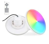 KOLLNIUN 24W Éclairage de piscine LED pour piscine extérieure, 12V RGB pool light avec Télécommande,Eclairage piscine,pour cadre acier à parois acier,IP68 Etanche Câble 7m, 2 ¼