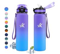 KollyKolla Bouteille Isotherme 1L, Gourde avec en Paille, Gourde Inox sans BPA, Anti-Fuite, Bouteilles Inox Réutilisable, Gourde Acier inoxydable pour Enfant, Adultes, Voyage, École, Cyclisme