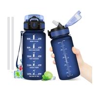 KollyKolla Gourde 500ml, Bouteille d'eau de Motivation avec Marqueur de Temps, Étanche et Réutilisable, Gourde avec Paille sans BPA, Bouteille Réutilisable pour l'école, Sport, Bureau, Yoga, Camping