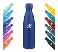 KollyKolla Gourde Inox, 500ml, Gourde Isotherme sans BPA, Bouteille d'eau Reutilisable, Isolation Double Paroi, Bouteille Isotherme Acier Inoxydable, pour Enfant, Adulte, Sport, École - Bleu Foncé
