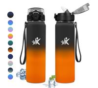 KollyKolla Gourde Isotherme 1L, Bouteille Isotherme en Acier Inoxydable, Bouteille d'eau sans BPA, Anti-Fuite, Gourde Inox avec Paille, Réutilisable, Gourde Sport pour Enfant, Adultes, Cyclisme
