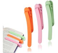 KOLZEMV Lot de 3 Marque-Pages en Silicone Magnétique Pour les Amateurs de Lecture, Enseignants, Hommes et Femmes (Vert, Orange et Rose)