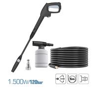 Koma Tools Hl-1500 Nettoyeur Haute Pression 1500W 120 Bar avec Manguère 5m et Accessoires