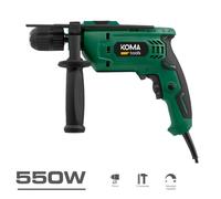 Koma Tools TP-550 Perceuse à percussion filaire 550 W 2 fonctions perforation/marteau mandrin sans clé 13 mm 2 m