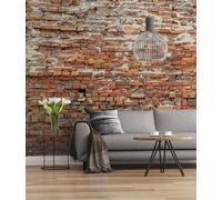 Komar 025-DV3 Papier peint photo non tissé Motif BRICKLANE 300 x 250 cm Papier peint mural, décoration murale, mur de brique, mur de pierre, aspect mur de pierre, Marron