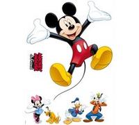 Stickers muraux de Komar - Disney Mickey and Friends - 6 pièces, Jaune, Rouge, Noir, Blanc