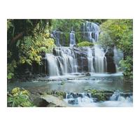 Komar 8-256 Lot de 8 papiers peints muraux panoramiques New Zealand Pura Kaunui Falls Vert 368 x 254 cm
