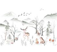 Komar Papier peint photo Cozy Woods IAX8-0034 intissé Motif animaux de la forêt 400 x 280 cm