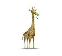 Komar Cute Animal Girafe Tableau Mural en 3 Tailles, Weiß, Braun, Grün, P111F-30x40