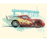 Komar Disney Cars Flash McQueen Décoration murale pour chambre d'enfant 40 x 30 cm (sans cadre)