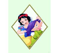 Komar Disney Snow White & Dopey Tableau Mural pour Chambre d'enfant sans Cadre, coloré, WB082-40x50