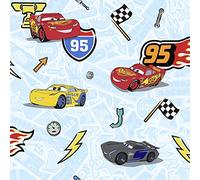 Komar Disney TD5-0003 Papier peint intissé Cars Lets Race-1 10,05 x 0,53 m pour chambre d'enfant, éclairage de voiture, voiture de course Multicolore