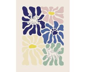 Komar Disney The Lion King Between Flowers Tableau mural pour chambre d'enfant 30 x 40 cm