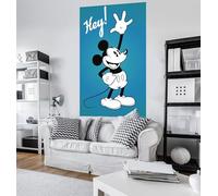 Komar Disney VD-053 Papier peint photo en polaire pour chambre d'enfant Motif Mickey 90 Bleu/noir/blanc 120 x 200 cm