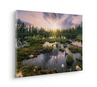 Komar Gloomy Swamps Tableau sur châssis en bois véritable 60 x 40 cm Motif paysage Salon Chambre