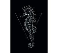 Komar Image Murale | Hippocampe Noir | Poster Photo décoration Salon Chambre à Coucher | sans Cadre | P079D-50 x 70 cm | Dimensions : 50 x 70 cm (Largeur x Hauteur)