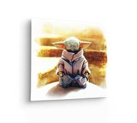 Komar Komar Tableau sur châssis - Le Roi de méditation Mandalorian Grogu - Dimensions : 30 x 40 cm - Image murale pour chambre d'enfant, Coloré