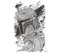 Komar Mantiburi Impression sur toile Star Wars Boba Fett Drawing 30 x 40 cm (sans cadre) Décoration pour chambre d'enfant