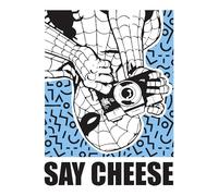 Komar Marvel Spider-Man Say Cheese Blue Tableau mural pour chambre d'enfant 50 x 70 cm