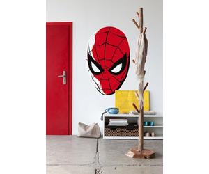 Komar Papier peint photo autocollant en intissé - Motif tête de tête de Spider-Man - Dimensions : 125 x 125 cm - Décoration murale pour chambre d'enfant - Marvel