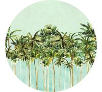 Komar papier peint rond autocollant Coconut Trees vert et bleu - 611165 - Ø 125 cm