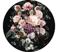 Komar papier peint rond autocollant Enchanted Flowers rose et noir - 611155 - Ø 125 cm