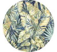 Komar papier peint rond autocollant Feuilles Tropicales bleu et vert - 611164 - Ø 125 cm