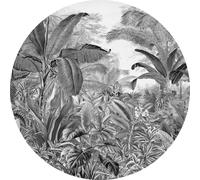 Komar papier peint rond autocollant Wild Woods noir et blanc - 611162 - Ø 125 cm