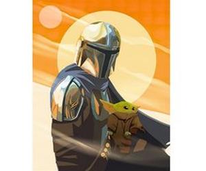 KOMAR Photo murale intissé impression numérique The Mandalorian - Hunt for Grogu multicolore G