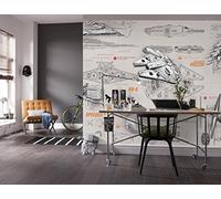 Komar Photo Murale sur Papier, 368cm x 254cm, Star Wars Blueprints, Bleu
