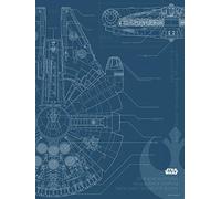 Komar Poster d'Art Mural, 30cm x 40cm, Star Wars Blueprint Falcon, Bleu