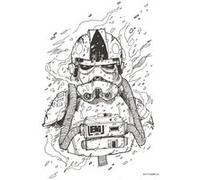 KOMAR Poster d'Art Star Wars Pilote de Chasseur Dessin - 30 x 40 cm Multicolors G