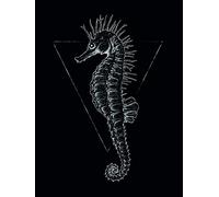Komar Sea Horse Tableau Mural avec Cadre Noir, Noir/Blanc, P079D-30x40