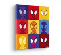 Komar Spidey Symmetry Tableau sur châssis en bois véritable 30 x 30 cm, coloré